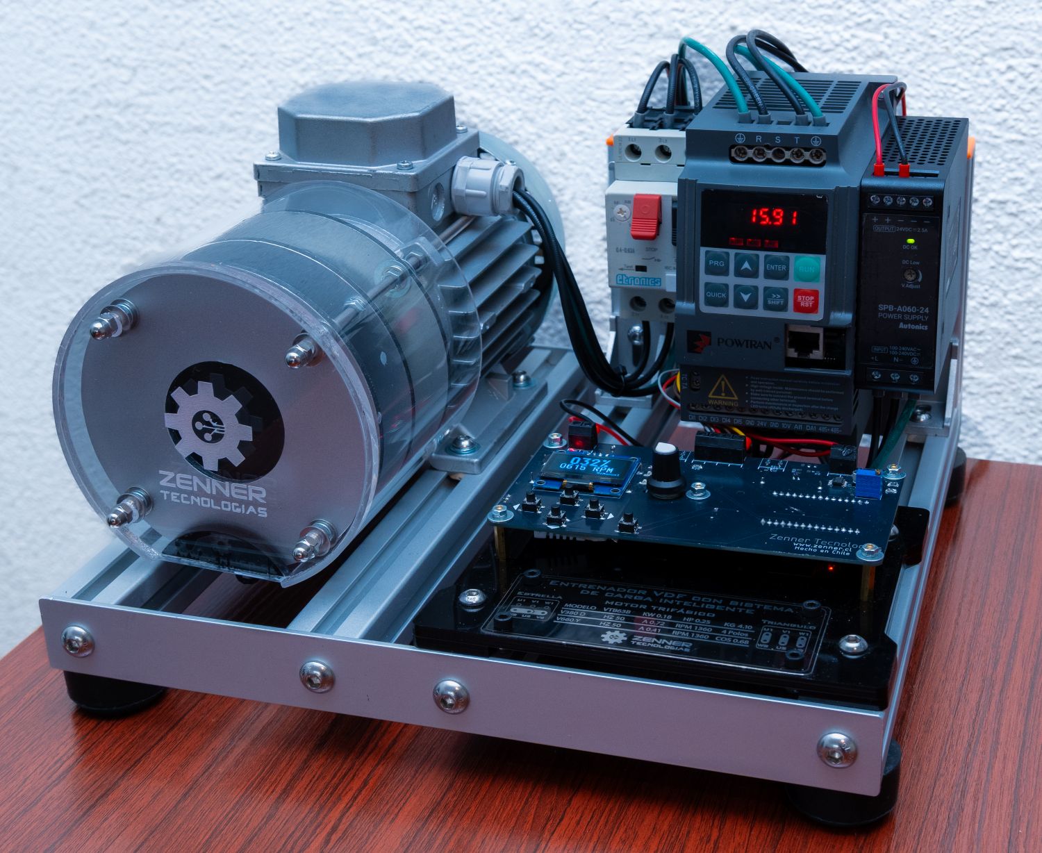 Motor eléctrico educativo con variador de frecuencia